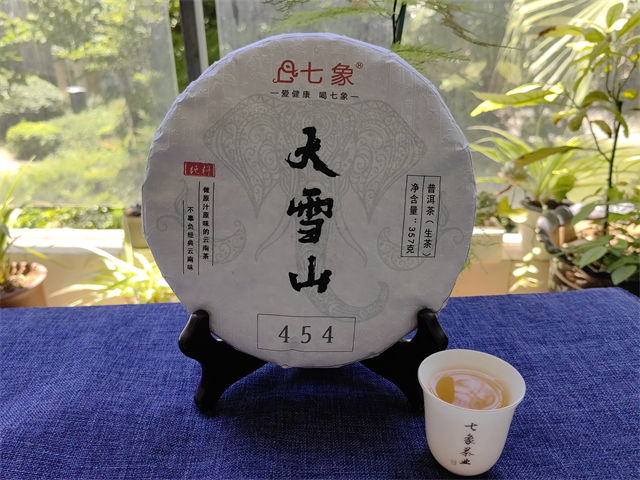 2023年 七象 大雪山454 纯料 普洱茶 生茶 357克