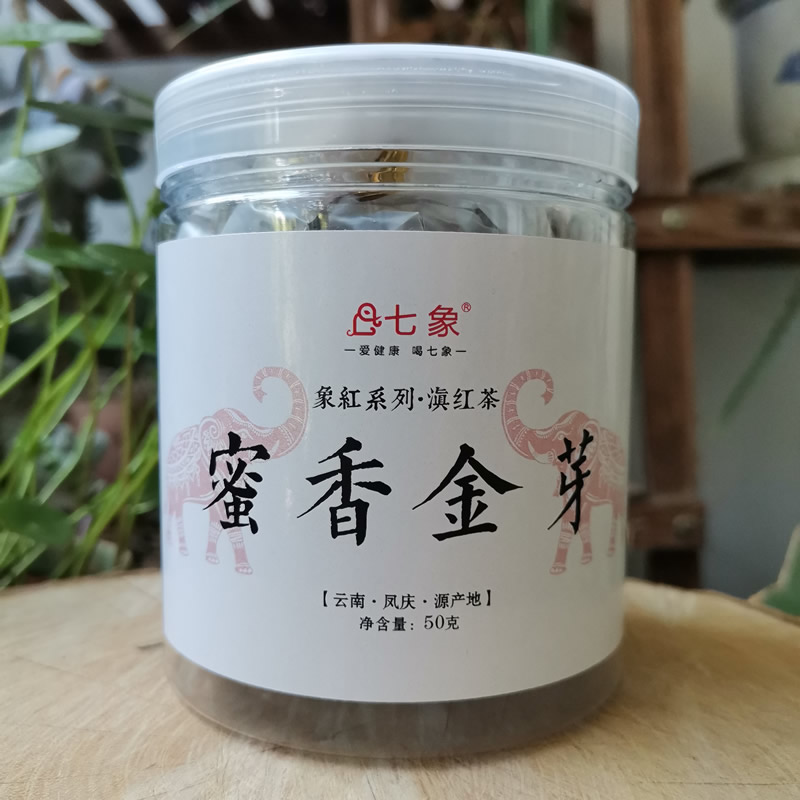 2025年七象茶业 蜜香金芽 滇红茶 50克/罐