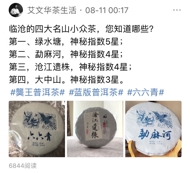 蓝版六六青普洱茶