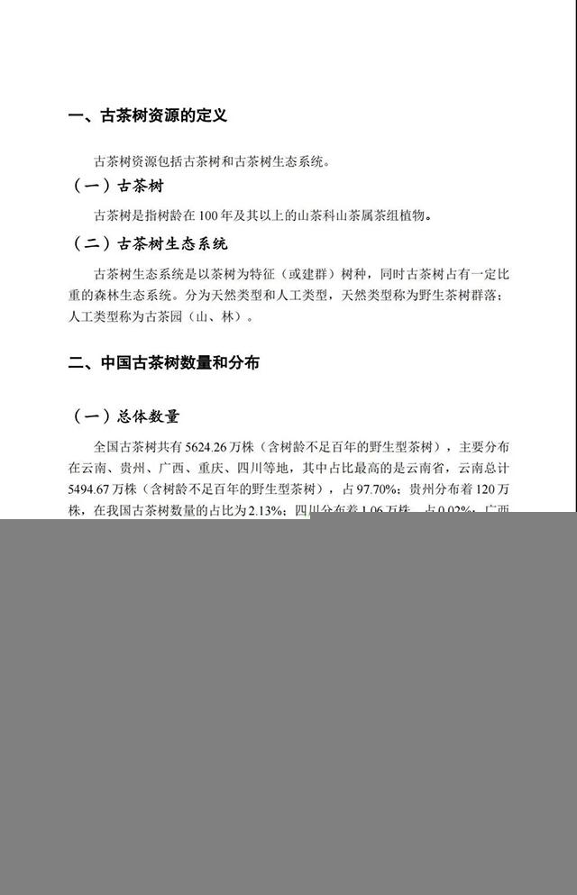中国古茶树资源