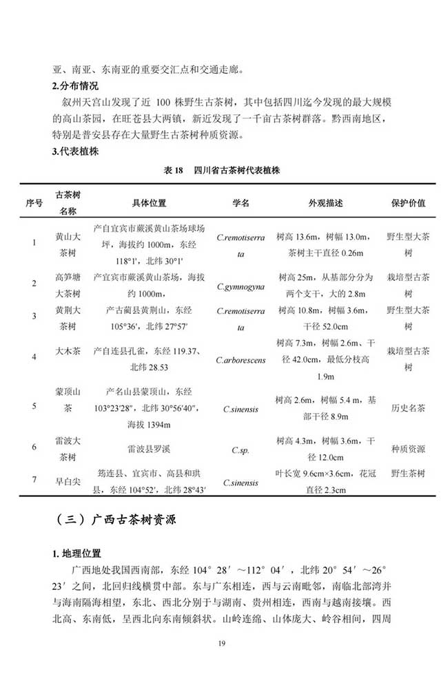 中国古茶树资源