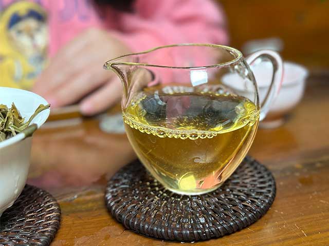 图为古墨千韵2019年千年老妖单株古树茶品茗第七道茶汤